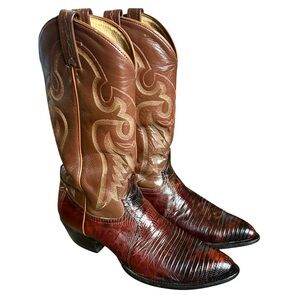 Tony Lama Vintage Lizard Cowboy Boots Mens